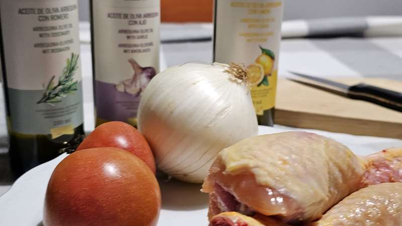 Ingredientes para preparar alitas de pollo al ajillo